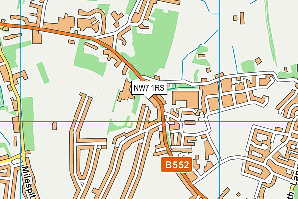 NW7 1RS map - OS VectorMap District (Ordnance Survey) NW7 1RS map - OS VectorMap District (Ordnance Survey)