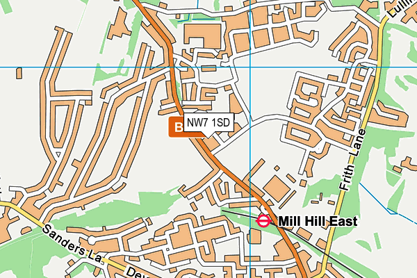 NW7 1SD map - OS VectorMap District (Ordnance Survey) NW7 1SD map - OS VectorMap District (Ordnance Survey)