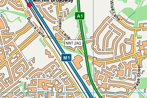 NW7 2AQ map - OS VectorMap District (Ordnance Survey) NW7 2AQ map - OS VectorMap District (Ordnance Survey)