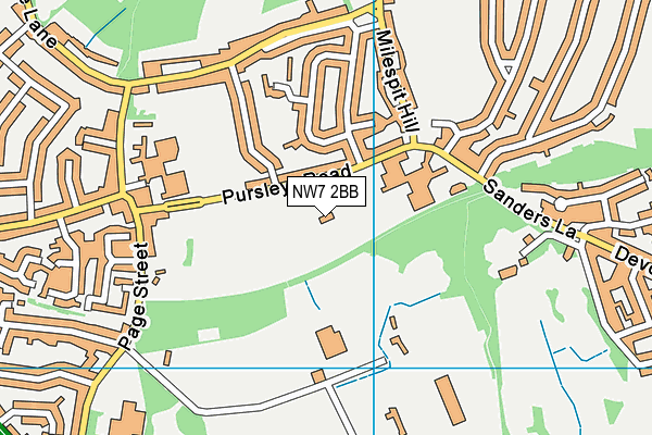 NW7 2BB map - OS VectorMap District (Ordnance Survey) NW7 2BB map - OS VectorMap District (Ordnance Survey)