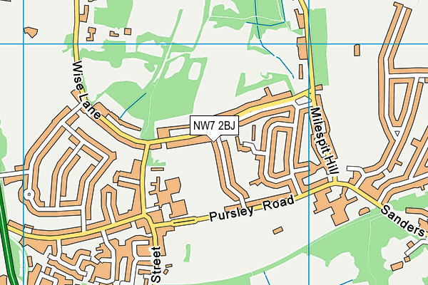 NW7 2BJ map - OS VectorMap District (Ordnance Survey) NW7 2BJ map - OS VectorMap District (Ordnance Survey)