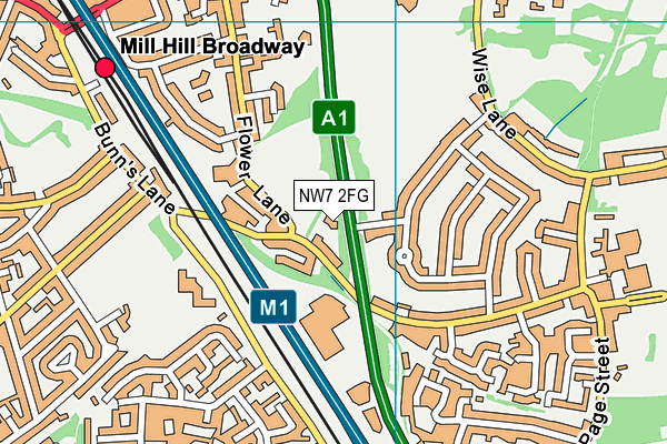 NW7 2FG map - OS VectorMap District (Ordnance Survey) NW7 2FG map - OS VectorMap District (Ordnance Survey)