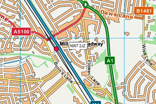 NW7 2JZ map - OS VectorMap District (Ordnance Survey) NW7 2JZ map - OS VectorMap District (Ordnance Survey)