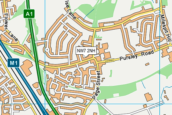 NW7 2NH map - OS VectorMap District (Ordnance Survey) NW7 2NH map - OS VectorMap District (Ordnance Survey)