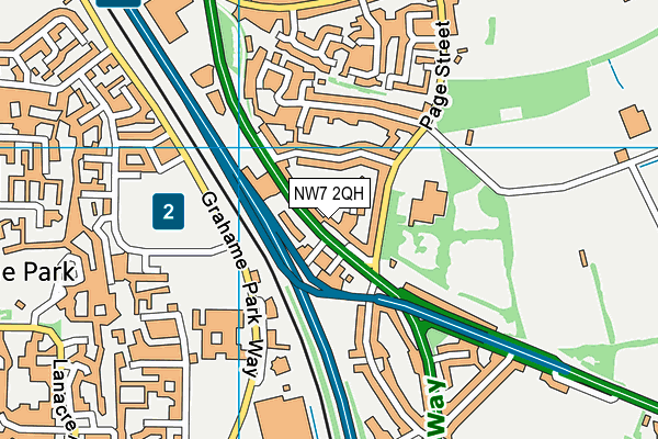 NW7 2QH map - OS VectorMap District (Ordnance Survey) NW7 2QH map - OS VectorMap District (Ordnance Survey)