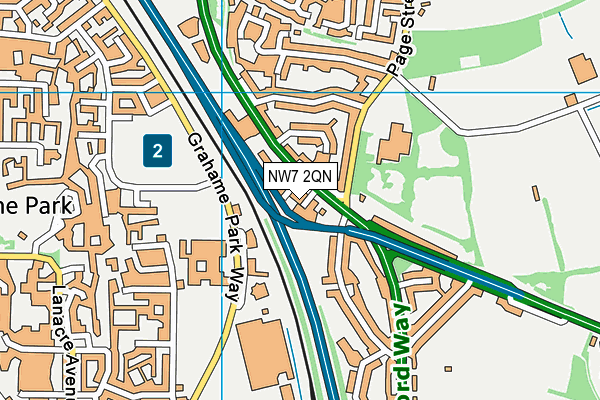 NW7 2QN map - OS VectorMap District (Ordnance Survey) NW7 2QN map - OS VectorMap District (Ordnance Survey)