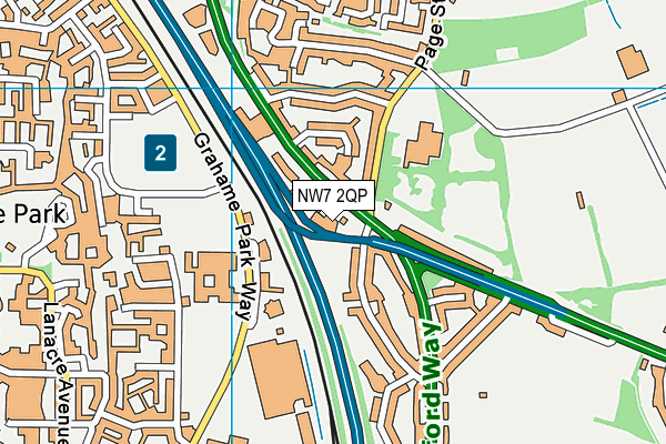 NW7 2QP map - OS VectorMap District (Ordnance Survey) NW7 2QP map - OS VectorMap District (Ordnance Survey)