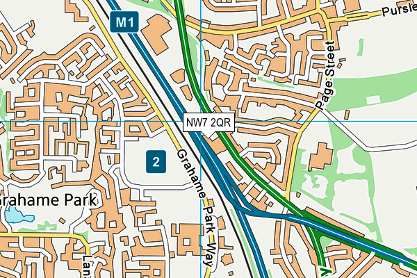 NW7 2QR map - OS VectorMap District (Ordnance Survey) NW7 2QR map - OS VectorMap District (Ordnance Survey)