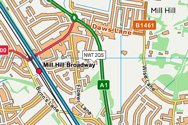 NW7 2QS map - OS VectorMap District (Ordnance Survey) NW7 2QS map - OS VectorMap District (Ordnance Survey)