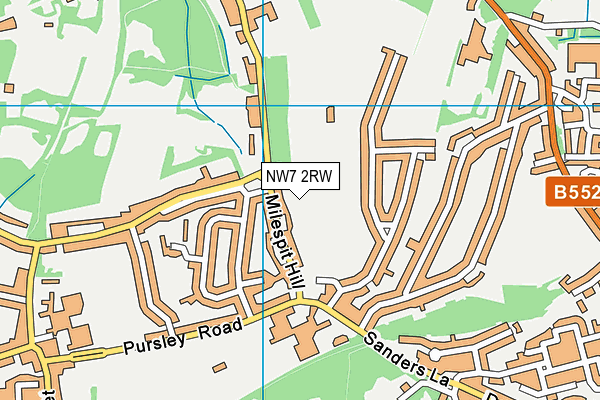 NW7 2RW map - OS VectorMap District (Ordnance Survey) NW7 2RW map - OS VectorMap District (Ordnance Survey)