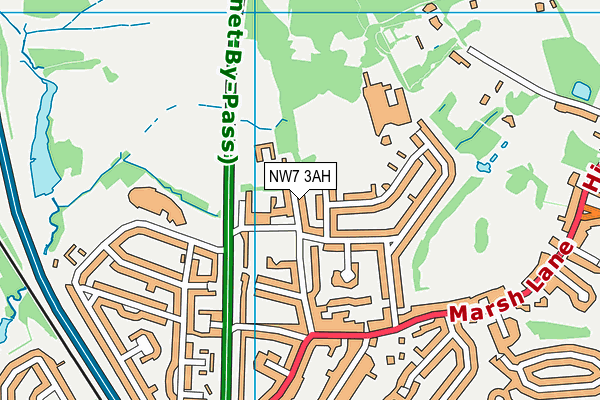 NW7 3AH map - OS VectorMap District (Ordnance Survey) NW7 3AH map - OS VectorMap District (Ordnance Survey)