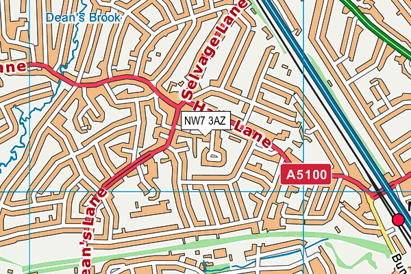 NW7 3AZ map - OS VectorMap District (Ordnance Survey) NW7 3AZ map - OS VectorMap District (Ordnance Survey)