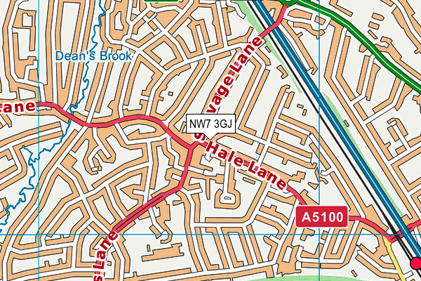 NW7 3GJ map - OS VectorMap District (Ordnance Survey) NW7 3GJ map - OS VectorMap District (Ordnance Survey)