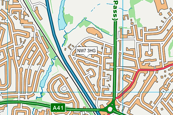NW7 3HG map - OS VectorMap District (Ordnance Survey)
