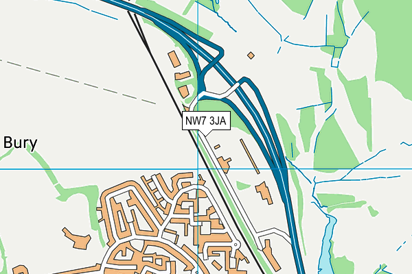 NW7 3JA map - OS VectorMap District (Ordnance Survey) NW7 3JA map - OS VectorMap District (Ordnance Survey)