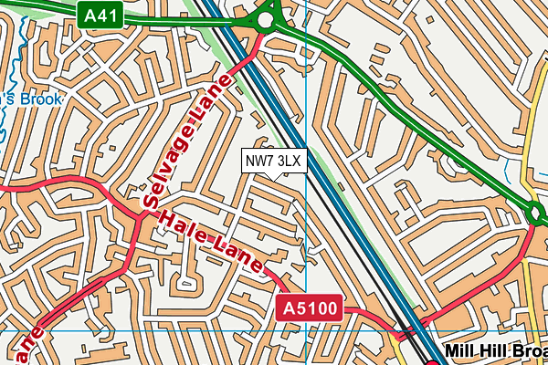 NW7 3LX map - OS VectorMap District (Ordnance Survey) NW7 3LX map - OS VectorMap District (Ordnance Survey)