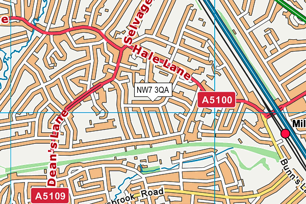 NW7 3QA map - OS VectorMap District (Ordnance Survey) NW7 3QA map - OS VectorMap District (Ordnance Survey)