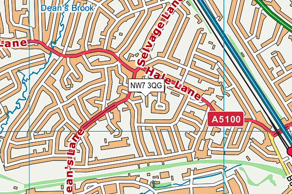 NW7 3QG map - OS VectorMap District (Ordnance Survey) NW7 3QG map - OS VectorMap District (Ordnance Survey)