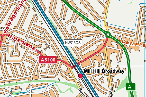 NW7 3QS map - OS VectorMap District (Ordnance Survey) NW7 3QS map - OS VectorMap District (Ordnance Survey)