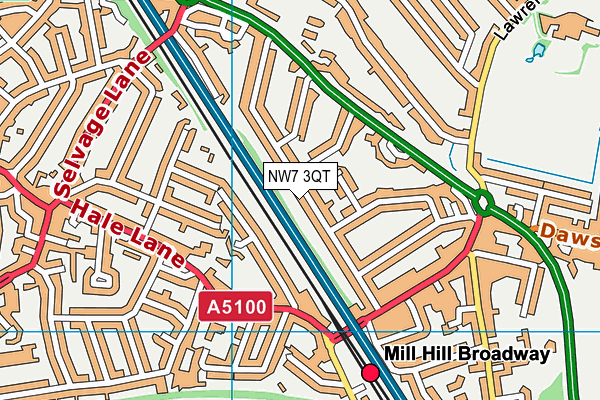 NW7 3QT map - OS VectorMap District (Ordnance Survey) NW7 3QT map - OS VectorMap District (Ordnance Survey)