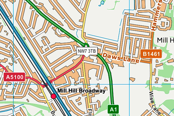 NW7 3TB map - OS VectorMap District (Ordnance Survey) NW7 3TB map - OS VectorMap District (Ordnance Survey)