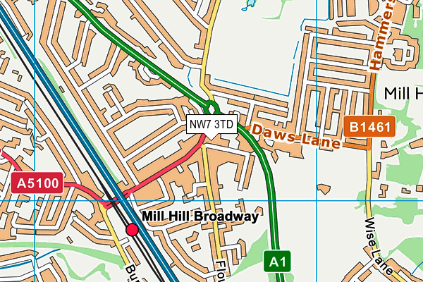 NW7 3TD map - OS VectorMap District (Ordnance Survey) NW7 3TD map - OS VectorMap District (Ordnance Survey)