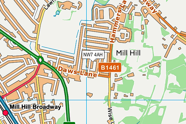 NW7 4AH map - OS VectorMap District (Ordnance Survey) NW7 4AH map - OS VectorMap District (Ordnance Survey)