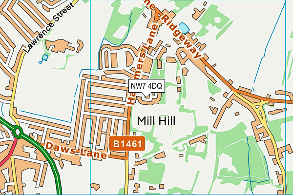 NW7 4DQ map - OS VectorMap District (Ordnance Survey)