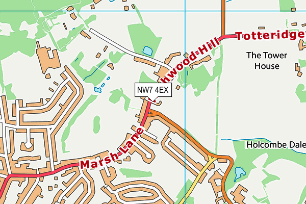 NW7 4EX map - OS VectorMap District (Ordnance Survey) NW7 4EX map - OS VectorMap District (Ordnance Survey)