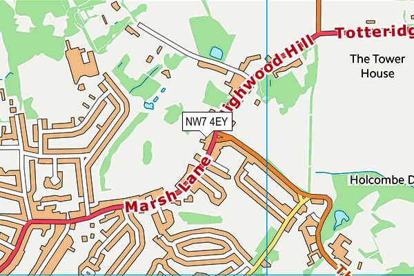 NW7 4EY map - OS VectorMap District (Ordnance Survey)