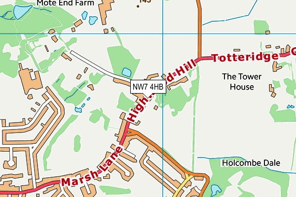 NW7 4HB map - OS VectorMap District (Ordnance Survey)