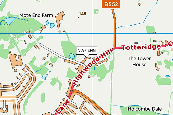 NW7 4HN map - OS VectorMap District (Ordnance Survey)