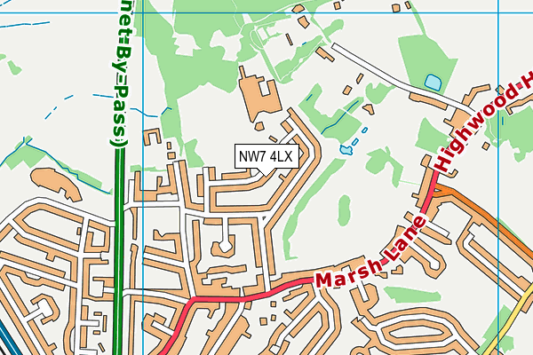 NW7 4LX map - OS VectorMap District (Ordnance Survey) NW7 4LX map - OS VectorMap District (Ordnance Survey)