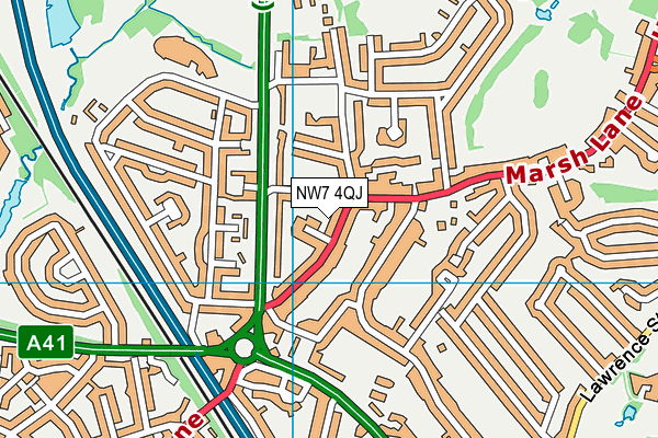 NW7 4QJ map - OS VectorMap District (Ordnance Survey) NW7 4QJ map - OS VectorMap District (Ordnance Survey)