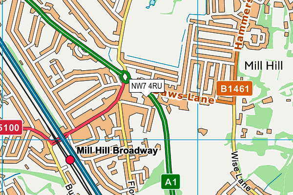 NW7 4RU map - OS VectorMap District (Ordnance Survey) NW7 4RU map - OS VectorMap District (Ordnance Survey)