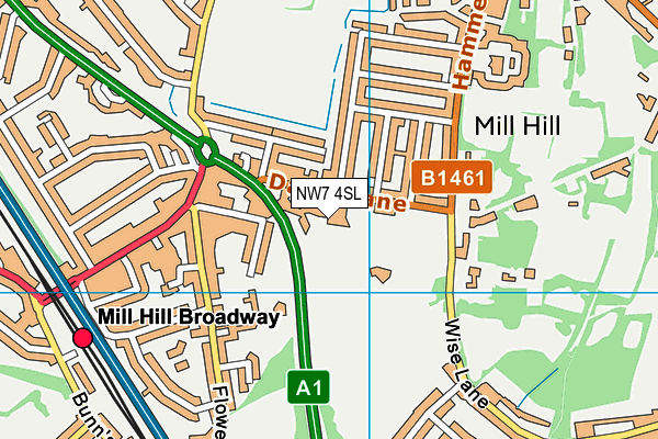 NW7 4SL map - OS VectorMap District (Ordnance Survey) NW7 4SL map - OS VectorMap District (Ordnance Survey)