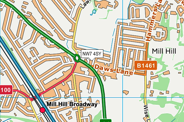 NW7 4SY map - OS VectorMap District (Ordnance Survey) NW7 4SY map - OS VectorMap District (Ordnance Survey)