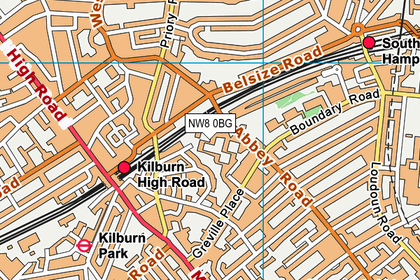 NW8 0BG map - OS VectorMap District (Ordnance Survey)