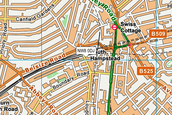 NW8 0DJ map - OS VectorMap District (Ordnance Survey) NW8 0DJ map - OS VectorMap District (Ordnance Survey)