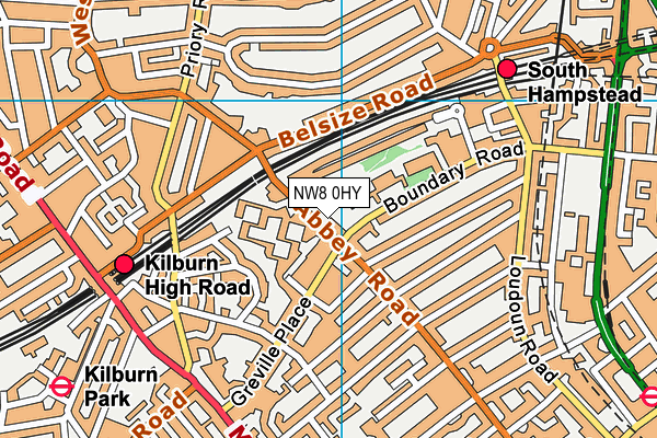 NW8 0HY map - OS VectorMap District (Ordnance Survey) NW8 0HY map - OS VectorMap District (Ordnance Survey)