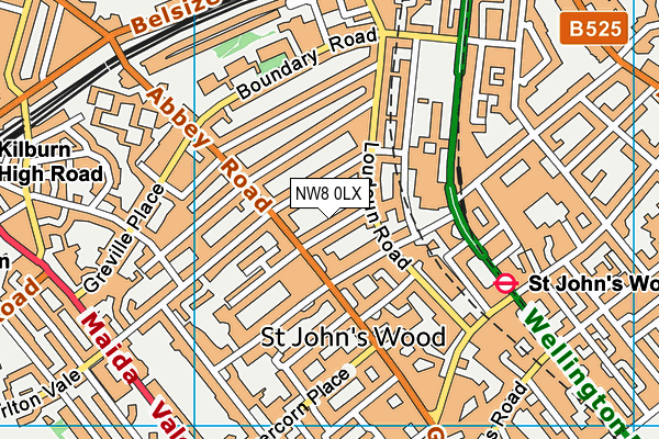 NW8 0LX map - OS VectorMap District (Ordnance Survey)
