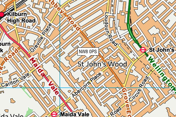 NW8 0PS map - OS VectorMap District (Ordnance Survey)