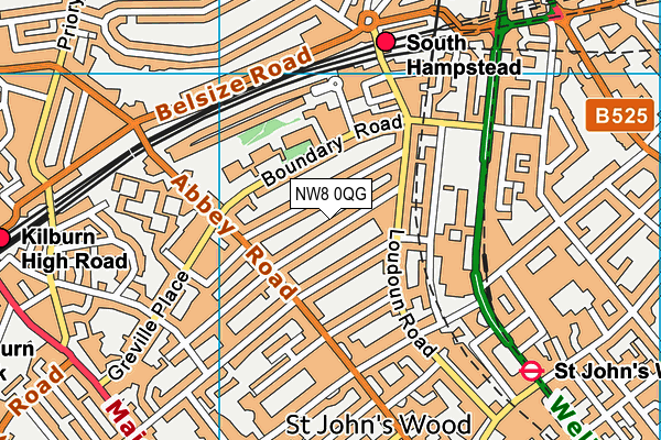 NW8 0QG map - OS VectorMap District (Ordnance Survey) NW8 0QG map - OS VectorMap District (Ordnance Survey)