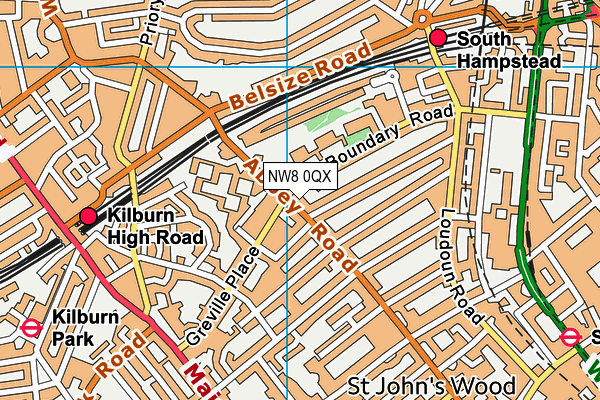 NW8 0QX map - OS VectorMap District (Ordnance Survey)