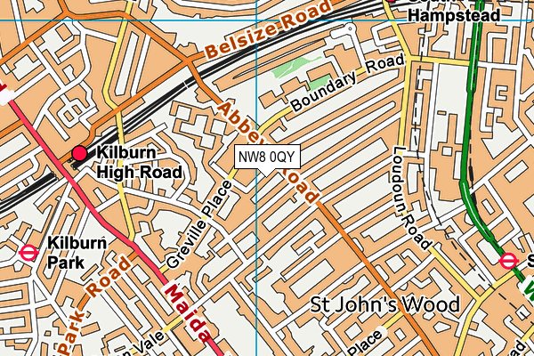 NW8 0QY map - OS VectorMap District (Ordnance Survey) NW8 0QY map - OS VectorMap District (Ordnance Survey)