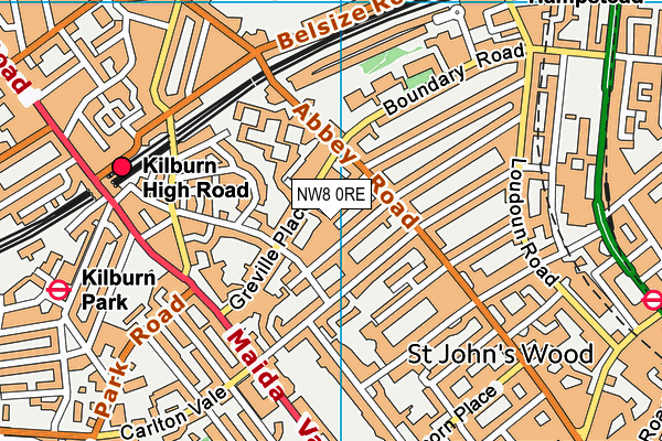 NW8 0RE map - OS VectorMap District (Ordnance Survey) NW8 0RE map - OS VectorMap District (Ordnance Survey)