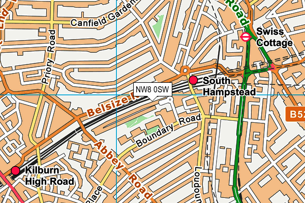 NW8 0SW map - OS VectorMap District (Ordnance Survey) NW8 0SW map - OS VectorMap District (Ordnance Survey)