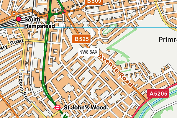 NW8 6AX map - OS VectorMap District (Ordnance Survey)