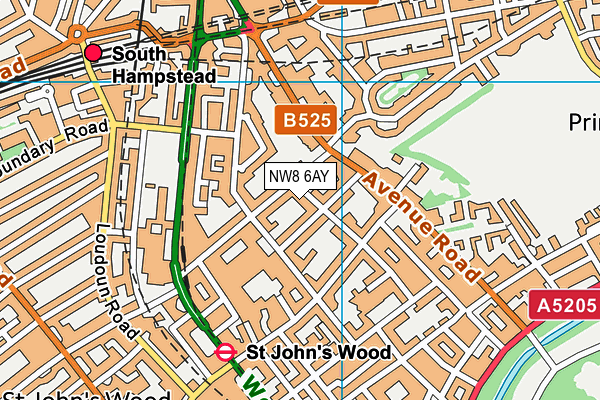 NW8 6AY map - OS VectorMap District (Ordnance Survey) NW8 6AY map - OS VectorMap District (Ordnance Survey)