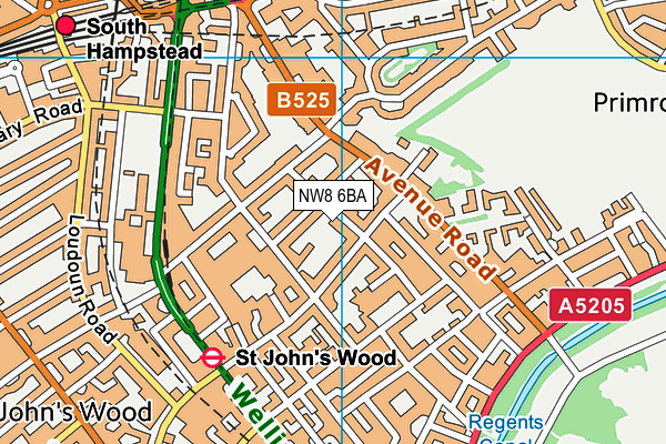 NW8 6BA map - OS VectorMap District (Ordnance Survey) NW8 6BA map - OS VectorMap District (Ordnance Survey)